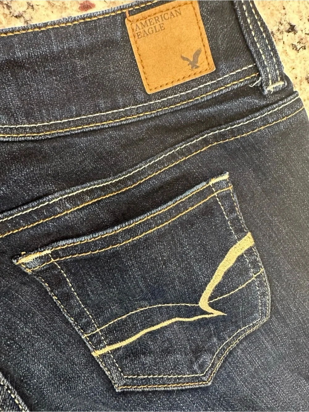 American Eagle Outfitters Women’s Dark Blue Slim Bootcut Stretch Denim Jeans - Picture 8 of 9